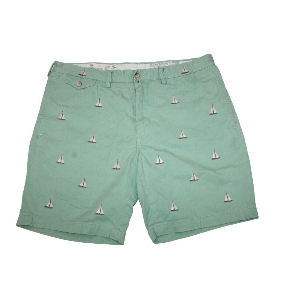 Polo Ralph Lauren Chino Slim Fit Shorts Sailboat Embroidery Golf Preppy mens 36